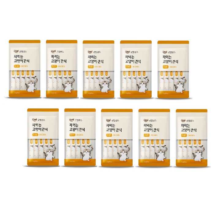 굿밸런스 짜먹는 고양이 간식 3종 택1 5px20세트, 100개, 12g, 치킨