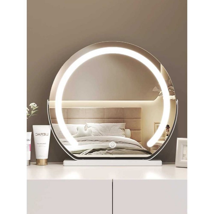 LED 화장대 거울 조명 메이크업 뷰티 탁상 반원형 미러 대형 터치 아치형