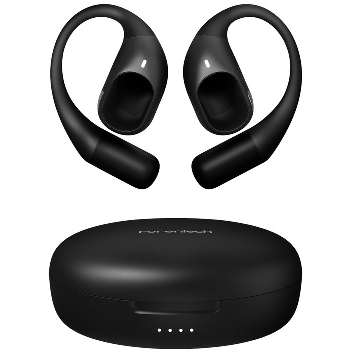 로랜텍 APP어플 연동 골전도 스포츠 ENC 노이즈캔슬링 오픈형 블루투스 이어폰, 블랙, RSMR540