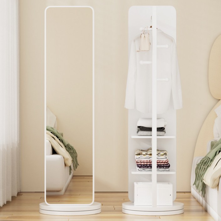 홈컴 전신거울 회전식 옷걸이행거 스탠드 사각형 거울