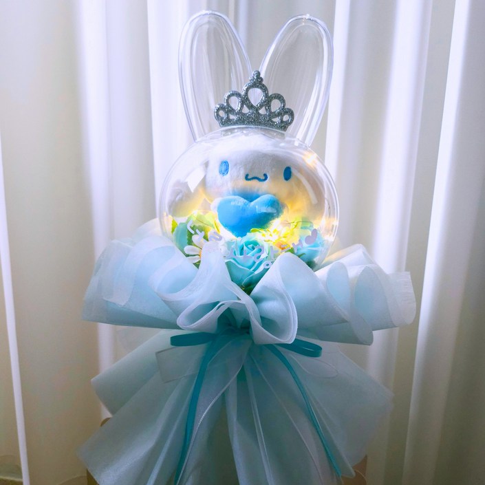 산리오(정품) LED 인형 꽃다발 풍선 학예회 졸업식 입학식 꽃풍선, 시나모롤, 1개