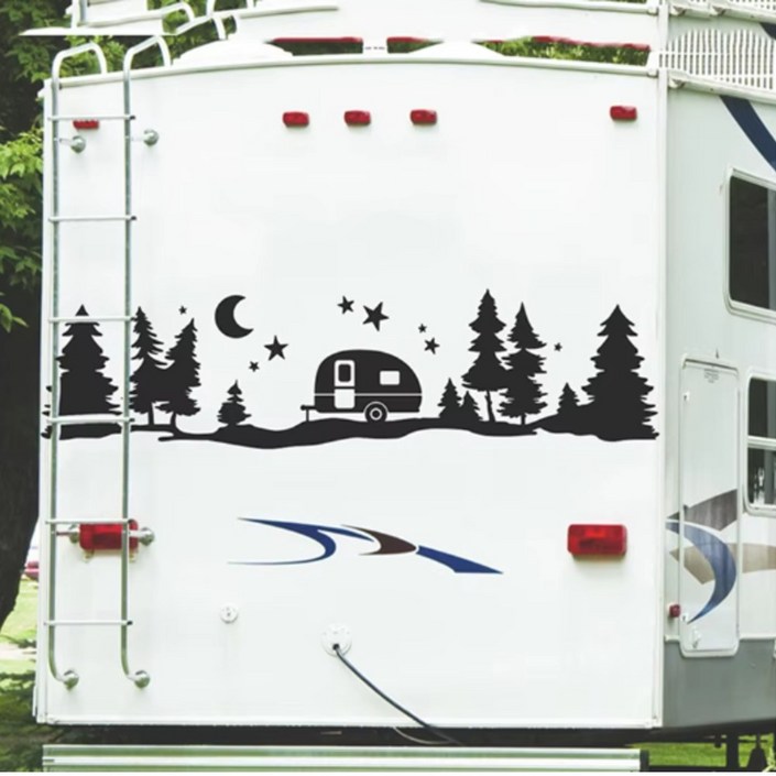 카라반 꾸미기 스티커 트레일러 차박 꾸미기 차꾸미기, 1개, XL 그린