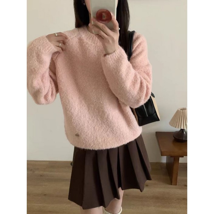 두코니트라운드, 부클, 겨울, 루즈핏 니트