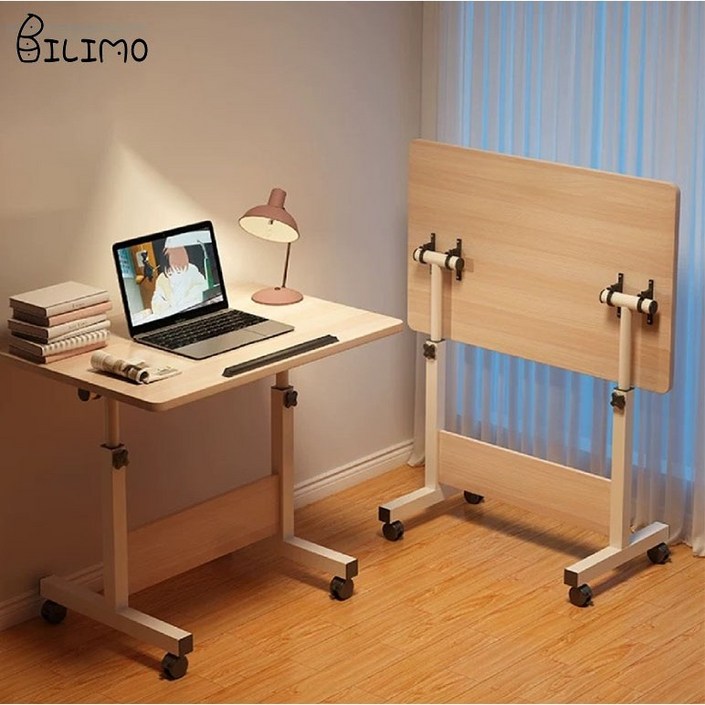 BILIMO 접이식 이동 테이블 조절가능한 사이드 테이블 컴퓨터 책상 침대 소파 보조 테이블