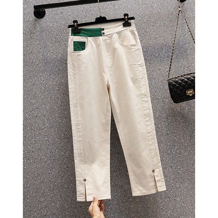 ENC 밑단 배색 와이드핏 팬츠 ENTA92679W