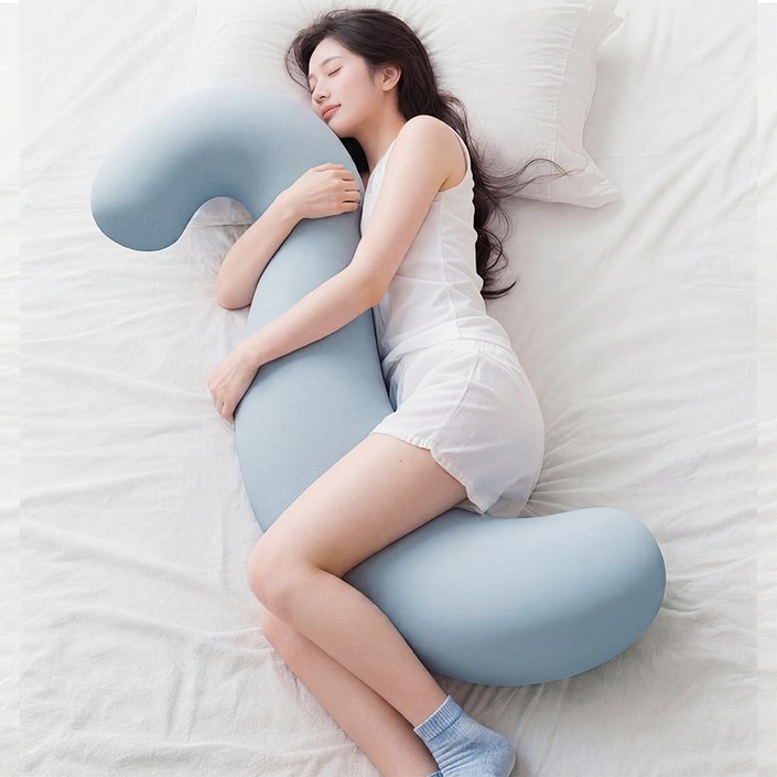 즈이리빙 냉감 대형 바디필로우 부드러움 메모리폼, 블루