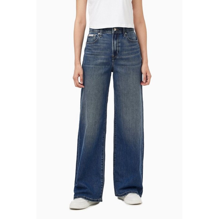 국내매장품 캘빈클라인 진 여성 와이드 레그핏 다크 블루 청바지 47D836G