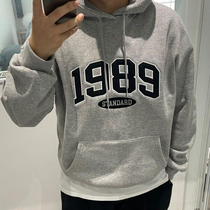 당일출고정품 1989스탠다드 1989자수 후드티 그레이네이비