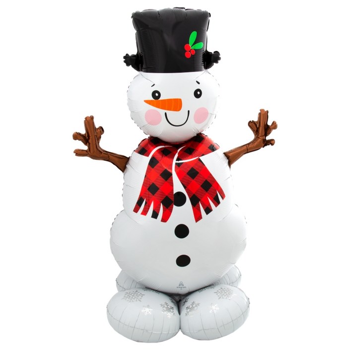 아나그램 크리스마스 눈사람 스탠딩 에어벌룬 대형 스노우맨 140cm 파티 풍선, 1개