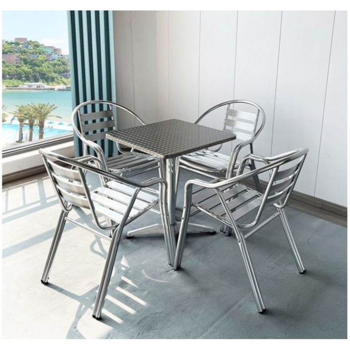 트랑떼 알루미늄 야외테이블세트 스텐 철제 테이블 의자 세트