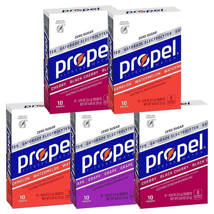 프로펠 전해질 비타민 음료 체리 수박 포도 Propel Powder Packets 10개입 (5팩)
