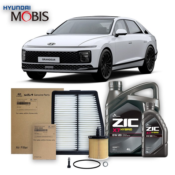 디올뉴 그랜저 GN7 22년식-이후 하이브리드 전용 순정필터+지크X7 0W20, 1개