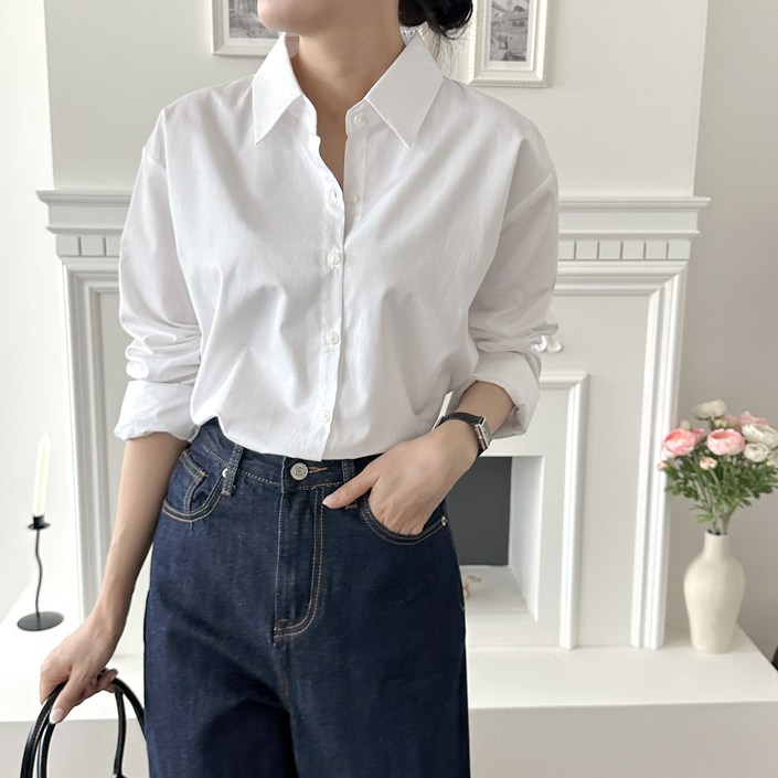 여자 봄 데일리셔츠 4종 기본핏 오버핏 긴팔셔츠
