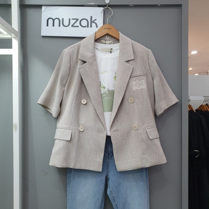 무자크 더블단추반팔카라자켓 MO4WJK07
