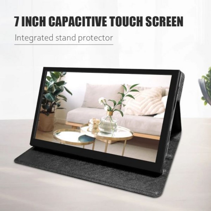 작은모니터 LCD IPS 디스플레이 HDMI 호환 터치 스크린 케이스 포함 라즈베리 파이 3 4 PC 휴대용모니터용 1024x600 해상도 7 인치, 없음, 1개