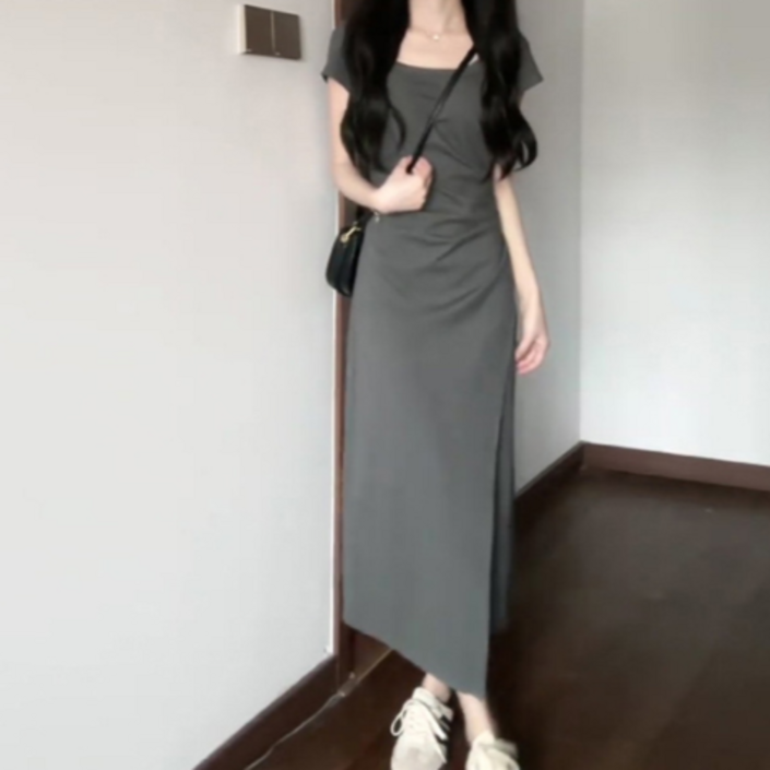 레송 슬림 셔링 여성원피스