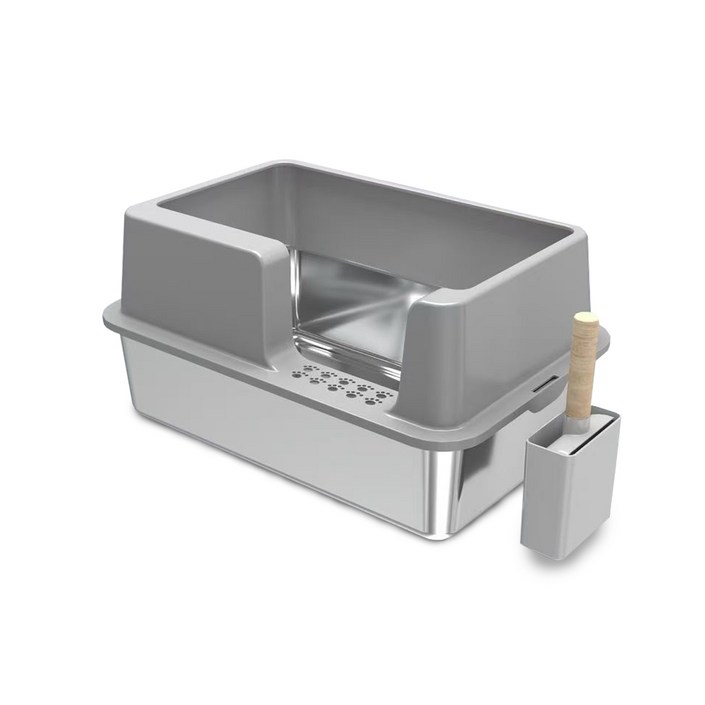 나미펫 고양이 스테인리스 B타입 개방식 대형 화장실, 1개, 그레이