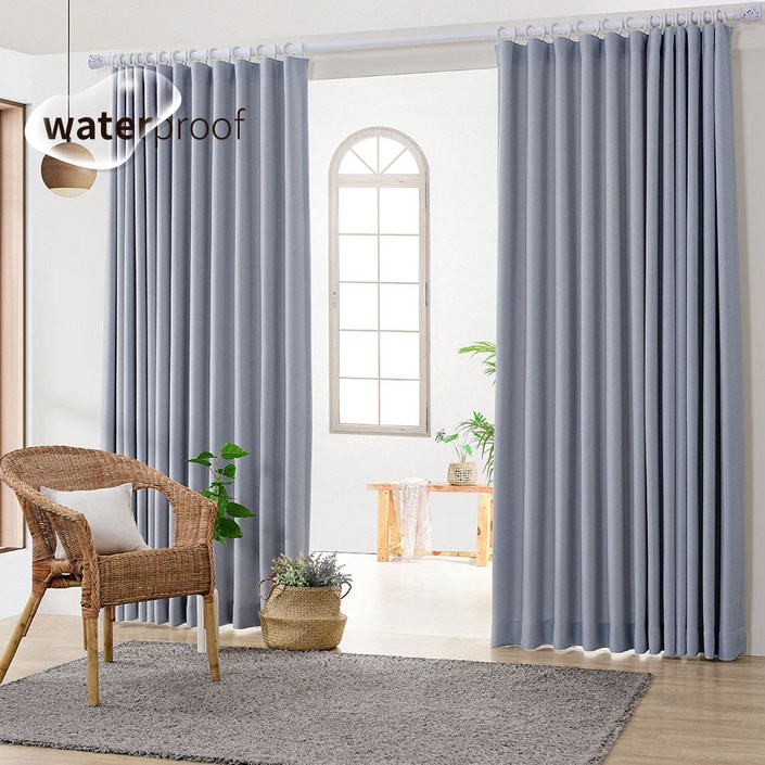 아로아 미란다커튼 방수가공 먼지없는 암막커튼 2장 열차단 자석끈증정 거실 안방 사계절 암막 핀형 커텐 형상기억