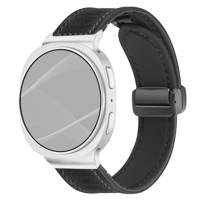 아이메이드잇 갤럭시워치 호환 가죽 마그네틱 스트랩 밴드, 블랙 워치 8 전용