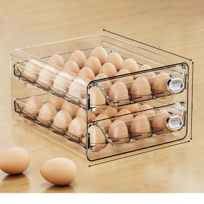 계란보관함 투명 서랍식 에그 계란 정리 트레이 케이스