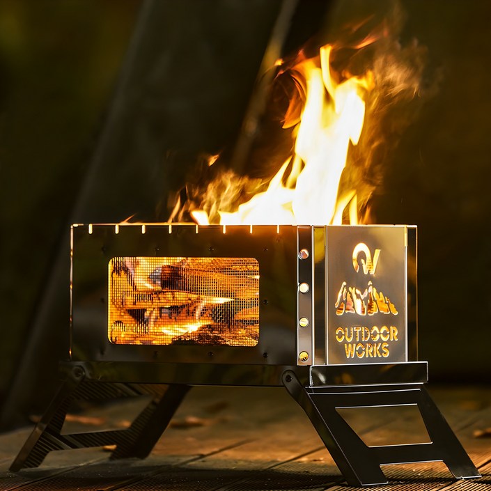 아웃도어웍스 캠핑화로대 불멍 접이식 화로대 바베큐그릴