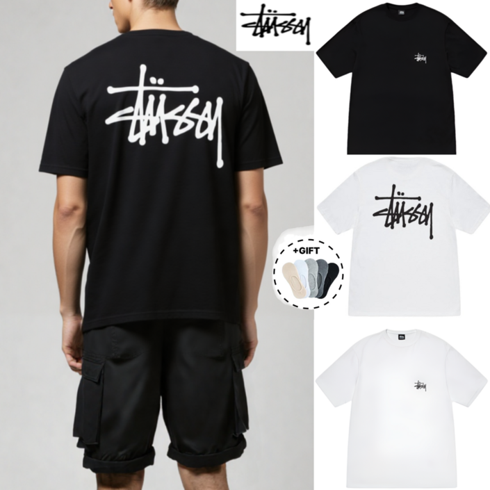 스투시 반팔 베이직 STUSSY 기본 티셔츠 루즈핏 오버핏 남성 여성
