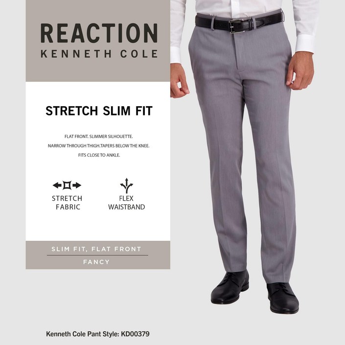 케네스콜 Kenneth Cole 남성용 스트레치 어반 헤더 슬림 핏 플랫 프론트.. 정품보장