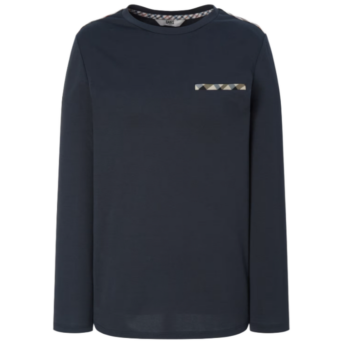 정품 빅세일 닥스 레이디스 체크 포켓 라인 포인트 면혼방 긴팔 티셔츠