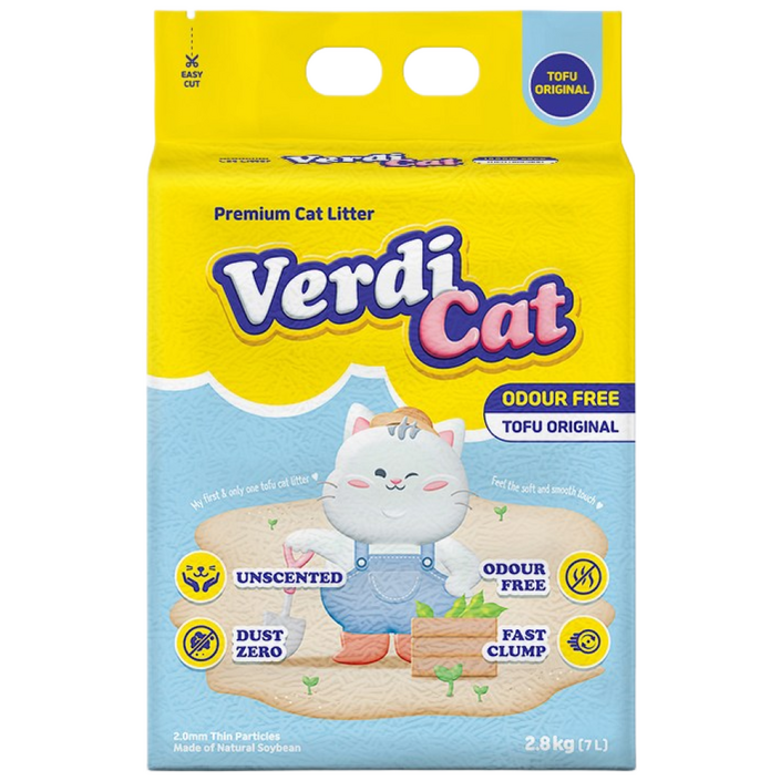 베르디캣 오도어프리 고양이 두부모래 오리지널 가는입자 (2.8kg 6개입) 16.8kg, 오리지날, 6개, 7L