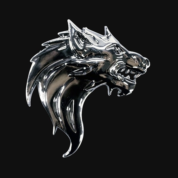 삼항LED 메탈 엠블럼, 크롬, 늑대