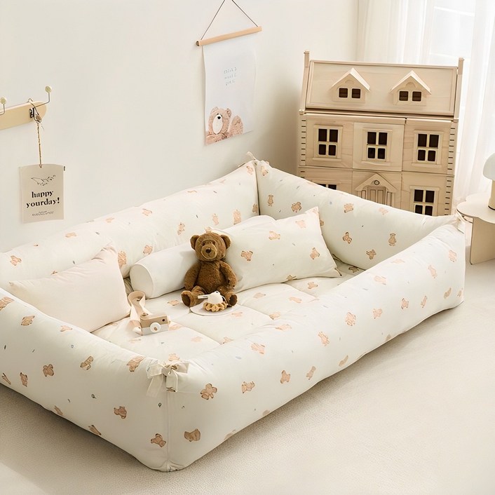 쉬즈홈 순면 가드 범퍼 롱쿠션 커버 + 솜 세트