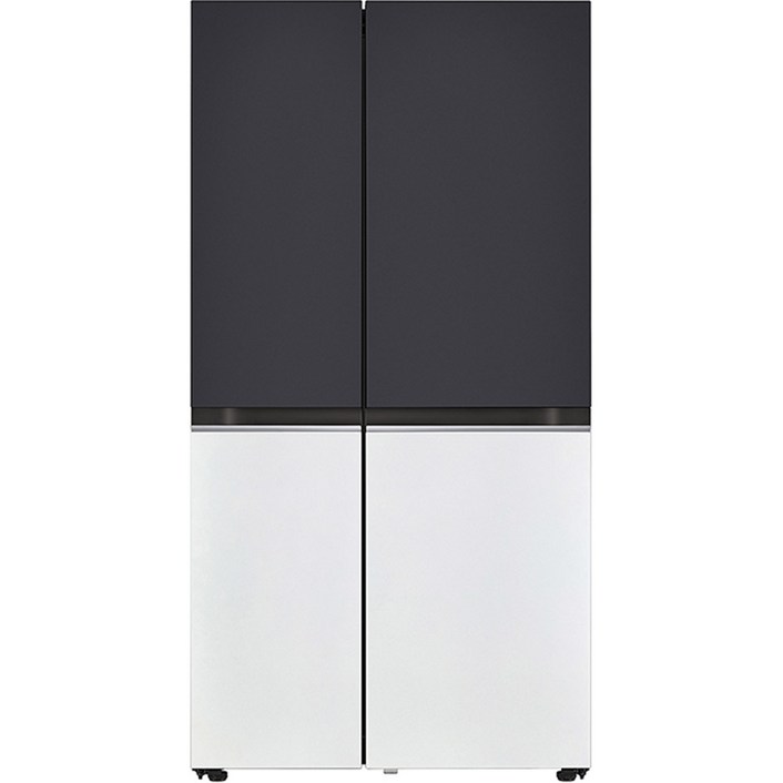 LG전자 오브제컬렉션 양문형 디오스 냉장고 메탈 S834BW12 832L 방문설치, 블랙  화이트, S834BW12