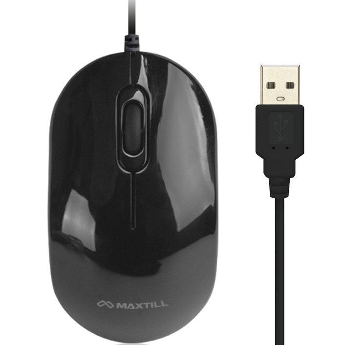 맥스틸 무소음 USB 마우스 MOM101U, MOM101U, 블랙