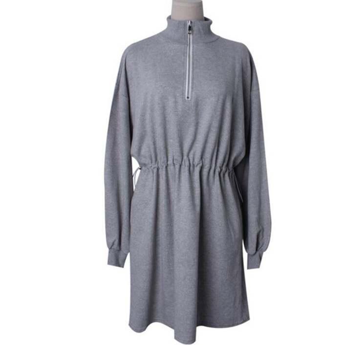 시크블랙 로미핀 반집업 허리 스토퍼 미디 쮸리 원피스 cpops9357k37