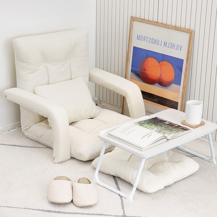 코멧  6단 각도조절 1인용 패브릭 쇼파, 등쿠션+방석 세트