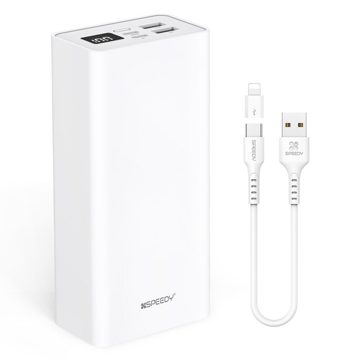 스피디 슬림핏 대용량 보조배터리 30000mAh +C타입 케이블