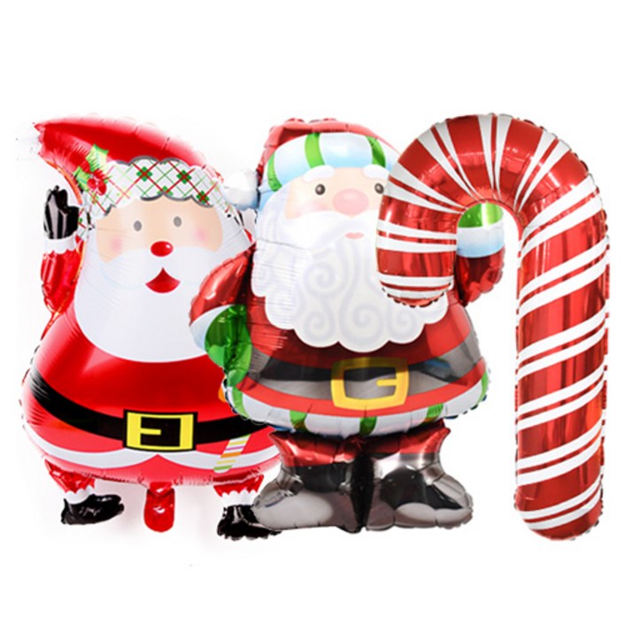 크리스마스 은박풍선 주니어쉐잎 + 슈퍼쉐입 2종 세트 + 손펌프 랜덤발송