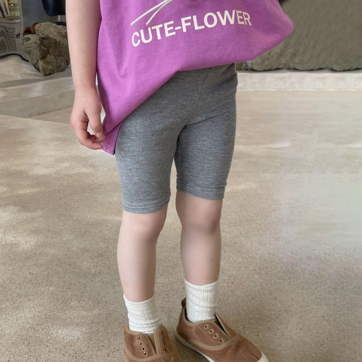 꼰띠키즈 여아용 심플 골지 레깅스