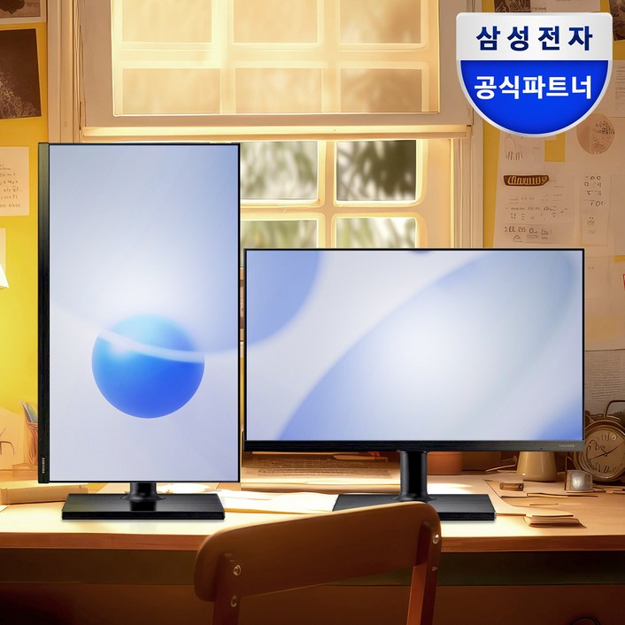 삼성 24인치 피벗회전,세로모니터 3면 베젤리스 75Hz F24T450 LF24T450FQKXKR
