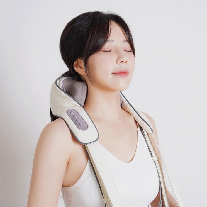 클로 넥앤프로 무선 목 어깨 마사지기 안마기 기계 허리 승모근 지압기, CLOER4001, 퍼플