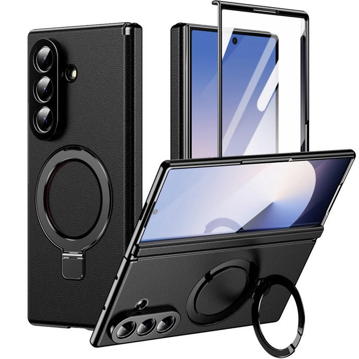 펜딕스 갤럭시 Z 폴드 힌지보호 맥세이프 링 거치대 가죽 케이스