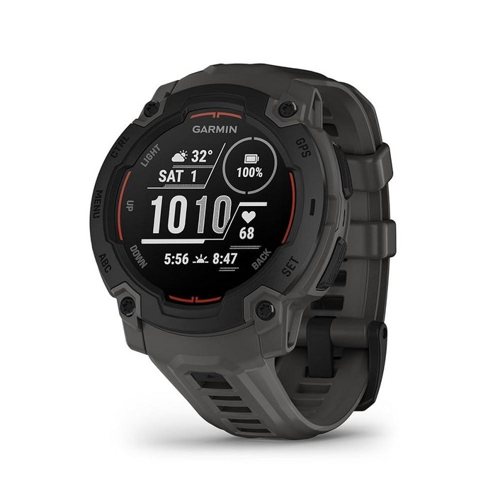 Garmin Instinct® 3 45mm, 태양열 충전 디스플레이, 견고한 야외 GPS 스마트워치, 금속 강화 베젤, 내장 손전등, 블랙 141436, E - Charcoal