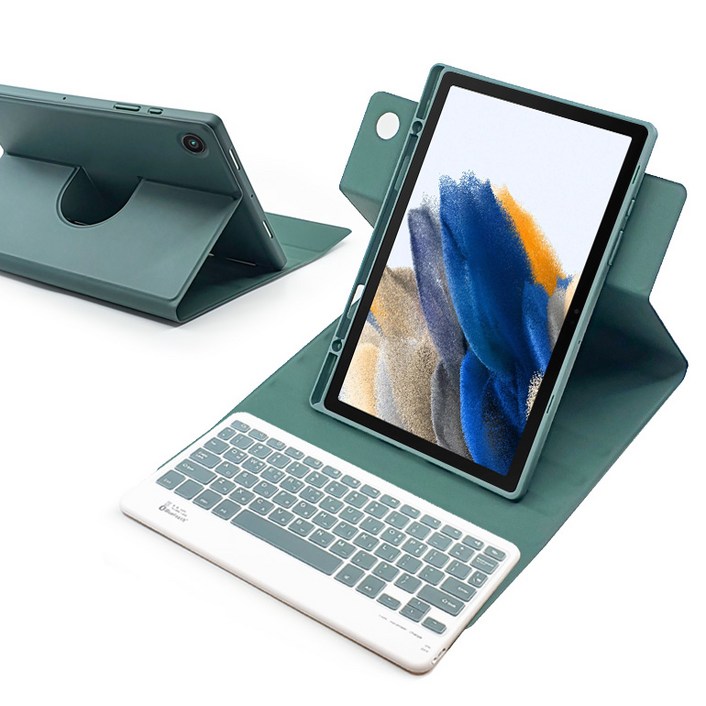 삼성 갤럭시탭 A8 2022 10.5인치 룬드 회전 블루투스 키보드 북커버 케이스 x200 x205, 룬드회전키보드케이스소다 삼성 갤럭시탭 A8 2022 10.5인치 룬드 회전 블루투스 키보드 북커버 케이스 x200 x205, 룬드회전키보드케이스소다