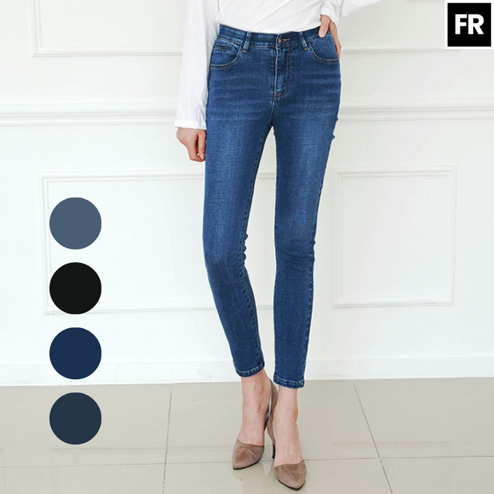 페이버릭 여성용 기본 스판 슬림핏 일자 청바지 (4색상)