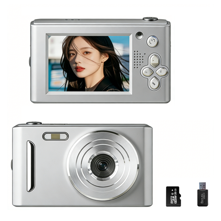 휴대용 감성 디지털 카메라 Y2k 빈티지 카메라 고화소 사진기 128G SD카드 포함