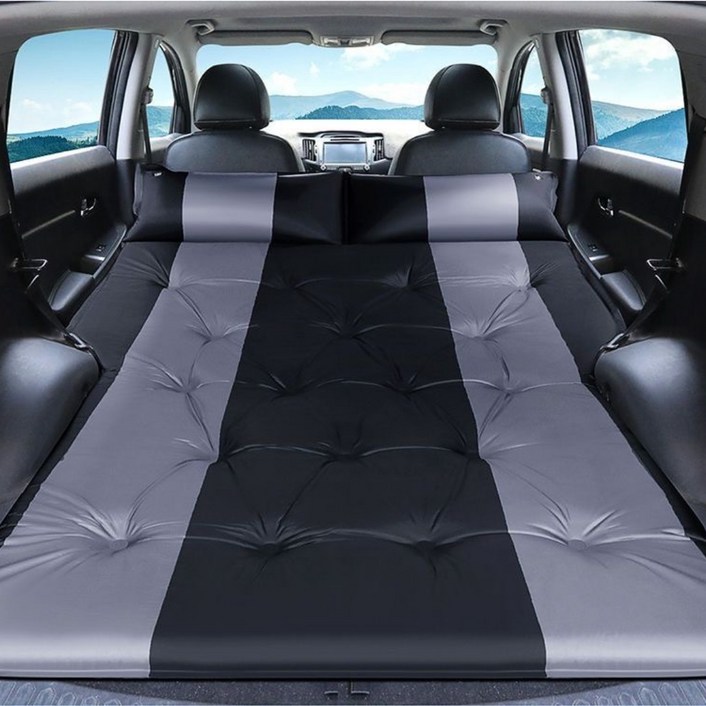 지티알 차박매트 용품 트렁크 차량용 자충 매트리스 에어매트 자동차 침낭 캠핑 자동충전매트, 오렌지