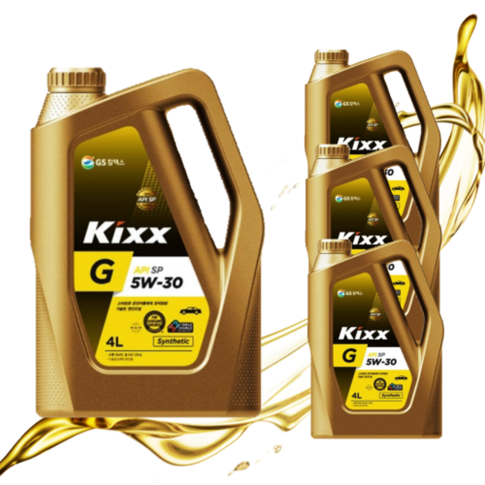 Kixx 킥스 G 5W30 4L 가솔린 LPG겸용 합성 엔진오일 합성유, kixx G1 5W30 SP 4L, 4개