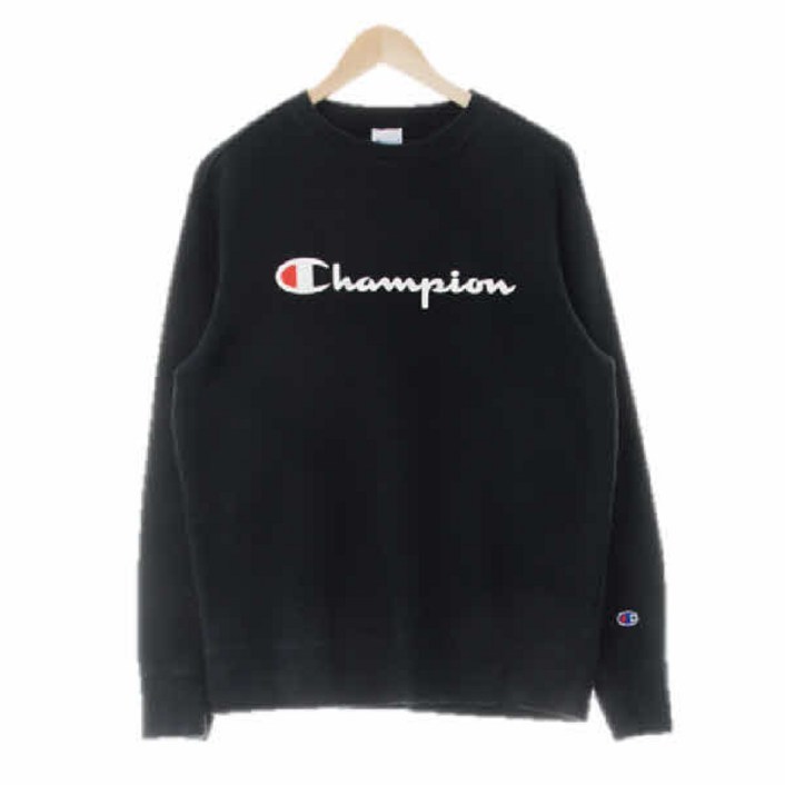 기타 6883 챔피온블랙 프린팅 면 레터링로고크루넥맨투맨 [XL]