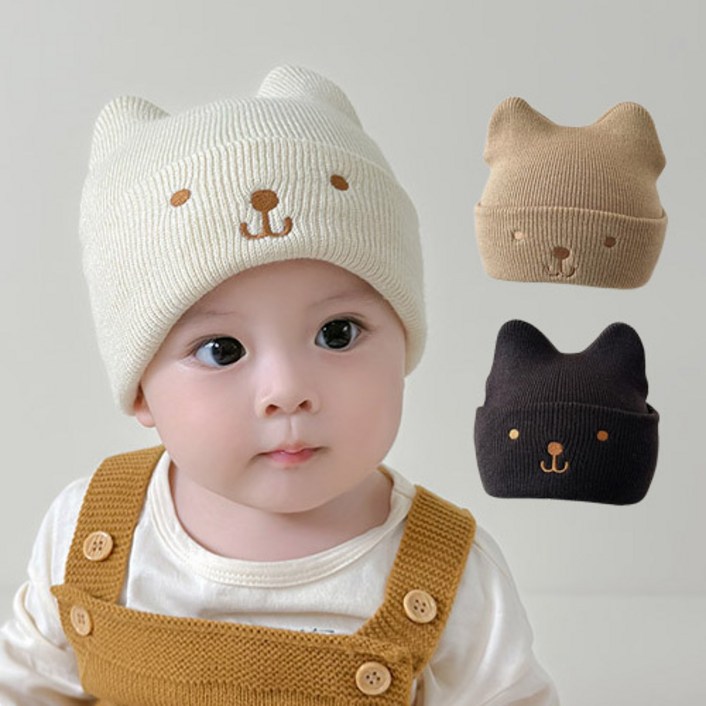 [KC인증 당일출고]베스더스 유아동 니트 뿔비니 귀달이 가을 겨울 모자