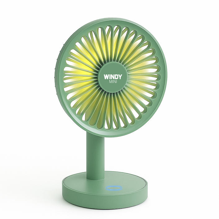 윈디 미니 탁상용 선풍기 사무실 독서실 무소음 캠핑 무드등